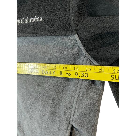 Columbia Granite Mountain Fleece Jacket Gray Black Medium Zip Up - Picture 7 of 8